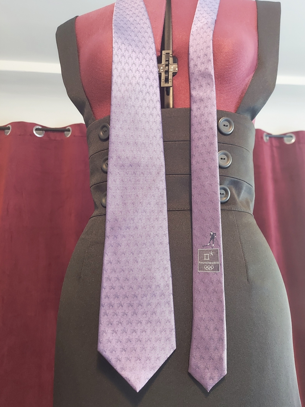 Pyeong Chang 2018 Winter Olympics Light Purple Silk Tie Official Merch